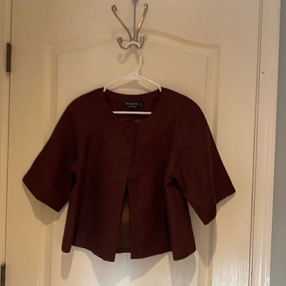 Signature by Larry Levine brown cropped jacket 10P